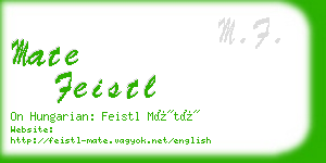 mate feistl business card